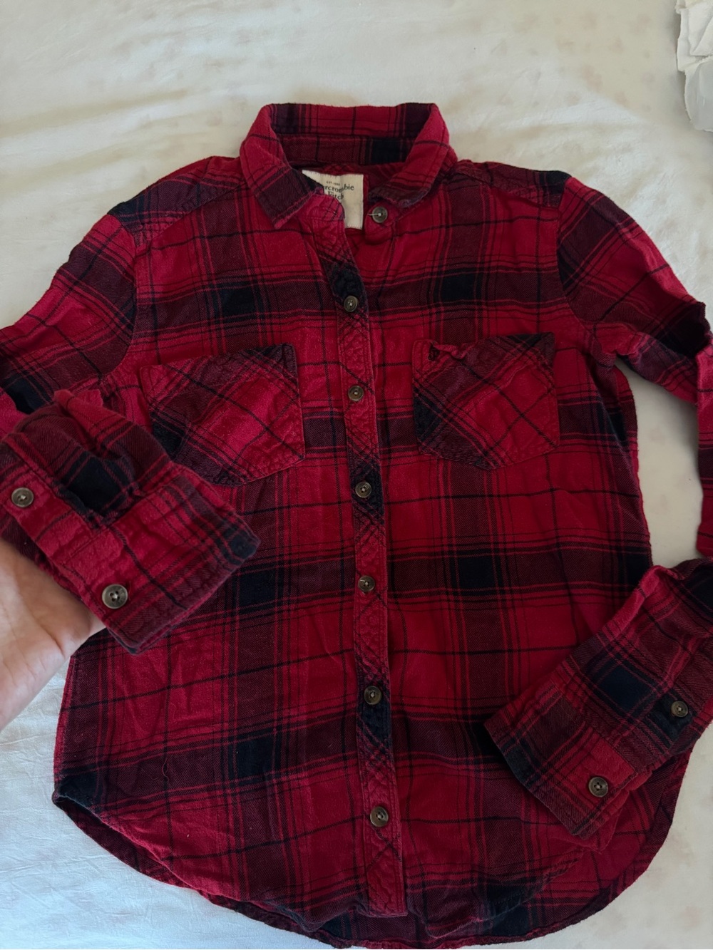 Abercrombie and fitch XS red flannel